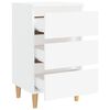 vidaXL Tables de chevet avec pieds en bois 2 pcs Blanc 40x35x69 cm