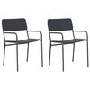 vidaXL Chaises de jardin 2 pc Anthracite Acier