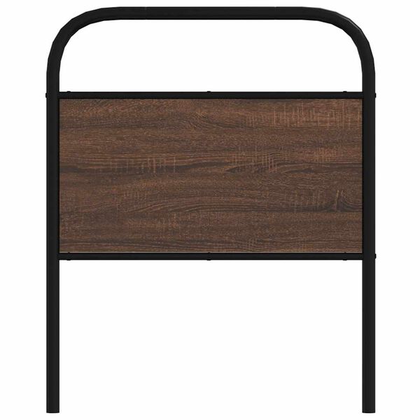 vidaXL T&ecirc;te de lit ch&ecirc;ne marron 80 cm acier et bois d'ing&eacute;nierie