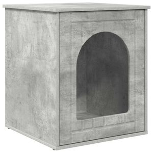 vidaXL Maison pour chat B&eacute;ton 53 x 52 x 62 cm Bois d'ing&eacute;nierie