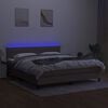 vidaXL Sommier &agrave; lattes de lit avec matelas LED Taupe 160x200 cm Tissu