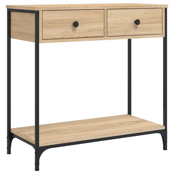 vidaXL Table console ch&ecirc;ne sonoma 75x34,5x75 cm bois d'ing&eacute;nierie