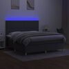 vidaXL Sommier &agrave; lattes de lit et matelas et LED Gris fonc&eacute; 180x200 cm