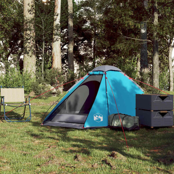 vidaXL Tente de camping &agrave; d&ocirc;me 2 personnes bleu imperm&eacute;able