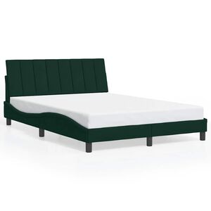 vidaXL Cadre de lit sans matelas Hanko vert fonc&eacute; 140x190 cm velours