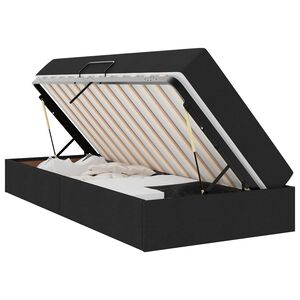 vidaXL Lit avec rangement et matelas Noir 90 x 190 cm Polyester