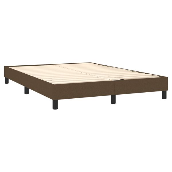 vidaXL Sommier &agrave; lattes de lit avec matelas Marron fonc&eacute; 140x200 cm