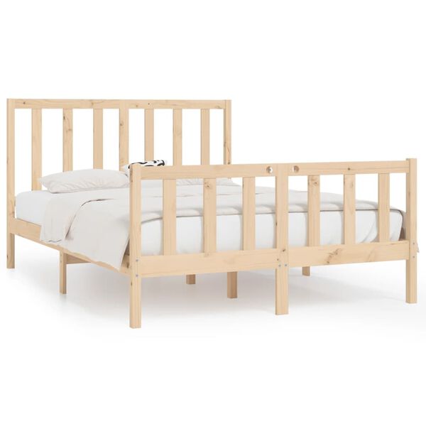 vidaXL Cadre de lit sans matelas 140x190 cm bois massif