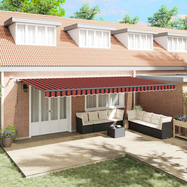 vidaXL Tissu de auvent avec orange et marron 600 &times; 300 cm Polyester