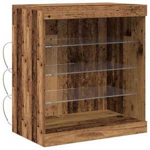 vidaXL Buffet LED Bois ancien 60,5 x 37 x 67 cm Bois d'ing&eacute;nierie