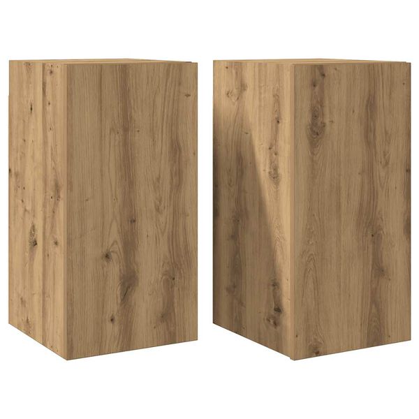 vidaXL Meubles TV 2 pcs ch&ecirc;ne artisanal 30,5x30x60cm bois d'ing&eacute;nierie