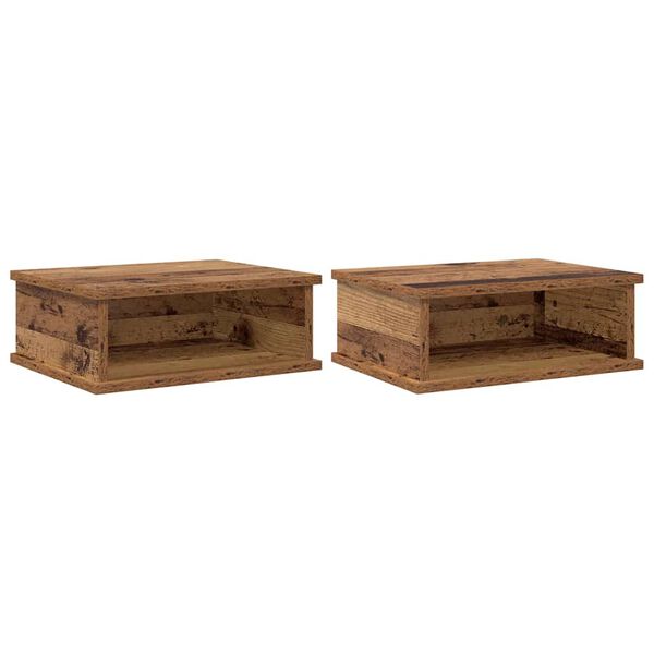 vidaXL Table de chevet 2 pcs Bois ancien 40 x 31 x 15 cm
