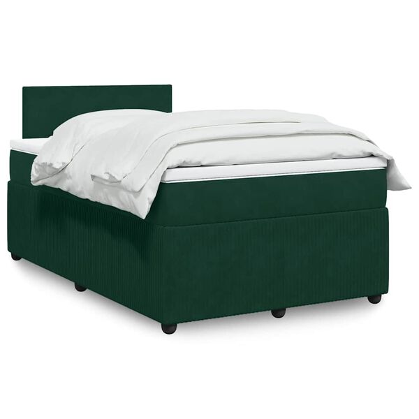 vidaXL Sommier &agrave; lattes de lit avec matelas vert fonc&eacute; 120x190 cm