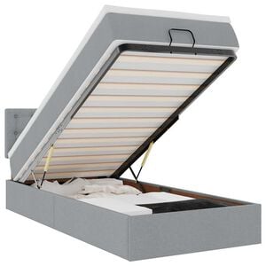 vidaXL Lit ottoman avec matelas et LED Gris clair 80x200cm tissu