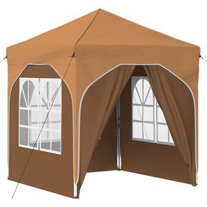 vidaXL Tente de f&ecirc;te pop-up 192 x 192 x 245 cm Beige