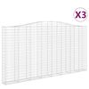 vidaXL Paniers &agrave; gabions arqu&eacute;s 3 pcs 400x30x200/220 cm Fer galvanis&eacute;
