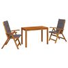 vidaXL Garden Dining Set Naturel Bois d'Acacia Massif