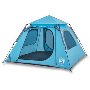 vidaXL Tente de camping &agrave; d&ocirc;me 4 personnes bleu lib&eacute;ration rapide