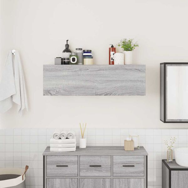 vidaXL Armoire murale de bain sonoma gris 100x25x30 cm bois ingénierie