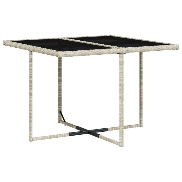 vidaXL Ensemble &agrave; manger de jardin et coussins 5 pcs gris clair rotin