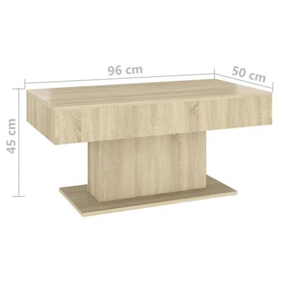 vidaXL Table basse Chêne sonoma 96x50x45 cm Aggloméré