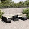 vidaXL Salon de jardin 11 pcs avec coussins noir résine tressée