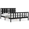 vidaXL Cadre de lit sans matelas noir 160x200 cm bois massif de pin