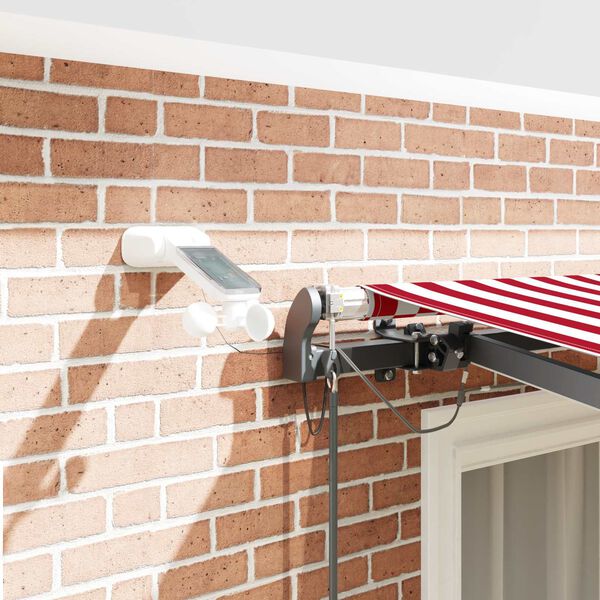 vidaXL Tissu de auvent avec Rouge et Blanc 350 x 250 cm Polyester