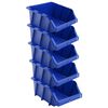 vidaXL Bac de rangement empilable 35 pcs 218x360x156 mm Bleu