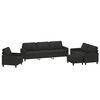 vidaXL Ensemble de canap&eacute;s 4 pcs avec coussins Noir Tissu