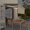 vidaXL Auvent r&eacute;tractable manuel avec store et LED 3,5x2,5 m Cr&egrave;me