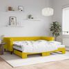 vidaXL Lit de jour avec gigogne et matelas jaune 100x200 cm velours
