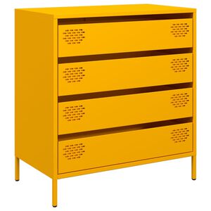 vidaXL Buffet jaune moutarde 68x39x73,5 cm acier laminé à froid