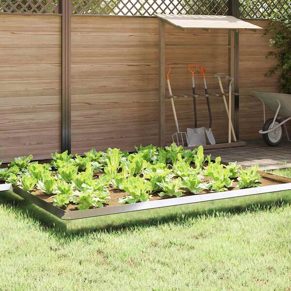 vidaXL Cl&ocirc;ture &agrave; escargots 4 pcs Argent 50 x 3,5 x 25 cm