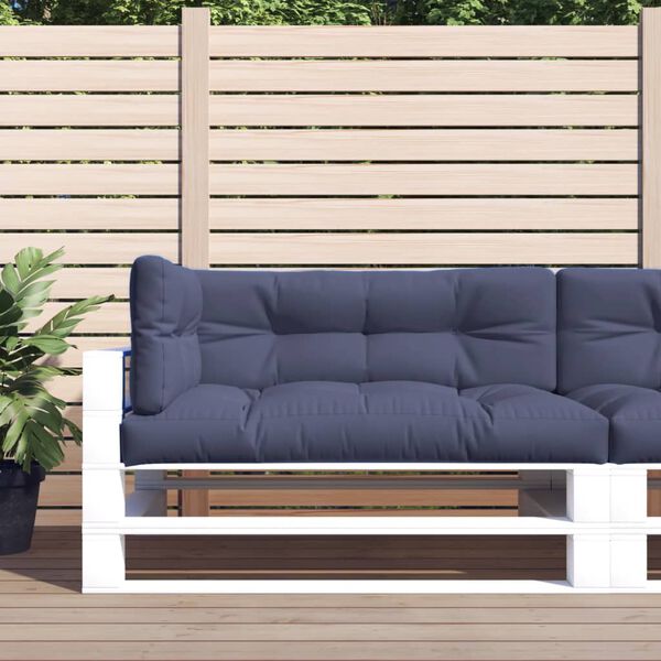 vidaXL Coussins palette lot de 3 tissu bleu marine