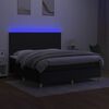 vidaXL Sommier &agrave; lattes de lit et matelas et LED Noir 160x200 cm Tissu