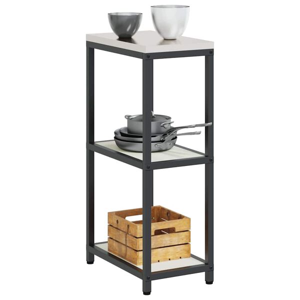 vidaXL Rangement de cuisine avec &eacute;tag&egrave;re Blanc 30 x 50 x 92 cm Acier
