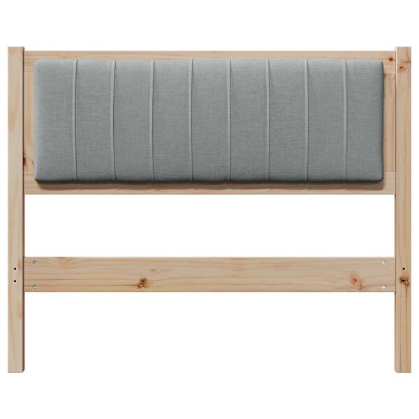 vidaXL T&ecirc;te de lit capitonn&eacute;e Gris clair 100 cm Pin massif