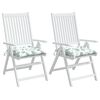 vidaXL Coussins de chaise lot de 2 &agrave; motif de feuilles 40x40x7 cm