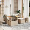 vidaXL Salon de jardin avec coussins 6 pcs beige r&eacute;sine tress&eacute;e