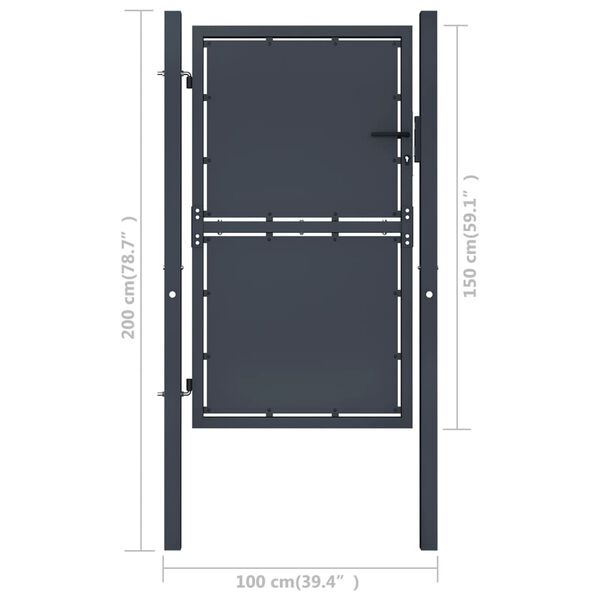 vidaXL Portail de jardin en acier 100x150 cm anthracite