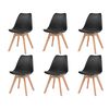 vidaXL Chaises &agrave; manger lot de 6 Noir Plastique