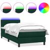 vidaXL Sommier &agrave; lattes de lit et matelas et LED vert fonc&eacute; 100x220cm velours