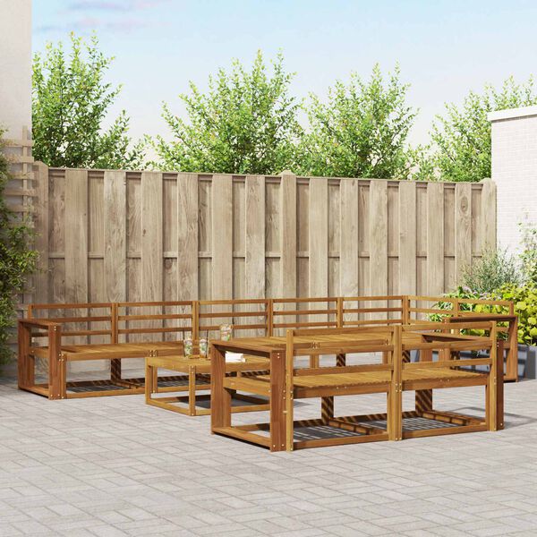 vidaXL Ensemble de canap&eacute;s d'ext&eacute;rieur 9 pcs Naturel