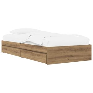 vidaXL Cadre de lit avec rangement Ch&ecirc;ne artisanal 80 x 200 cm