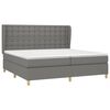 vidaXL Sommier &agrave; lattes de lit avec matelas Gris fonc&eacute; 200x200cm Tissu