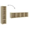 vidaXL Meubles TV 3 pcs Chêne sonoma 142,5x35x36,5cm Bois d'ingénierie