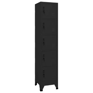 vidaXL Armoire &agrave; casiers Noir 38x40x180 cm Acier