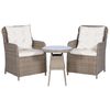 vidaXL Ensemble bistro 3 pcs coussins oreillers R&eacute;sine tress&eacute;e Marron