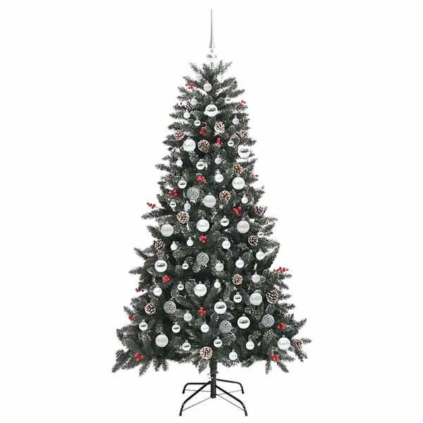 vidaXL Sapin de No&euml;l artificiel Vert 180 cm PVC, plastique et acier